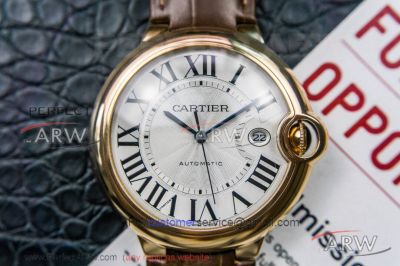 Perfect Replica V6 Factory Cartier Ballon Bleu V5 Upgrade All Gold Bezel 42mm Watch